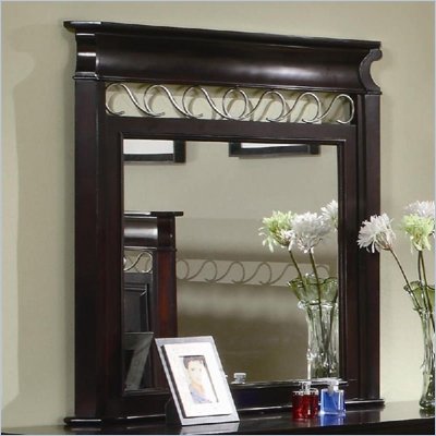 Coaster Open Panel Mirror in Dark Espresso Finish