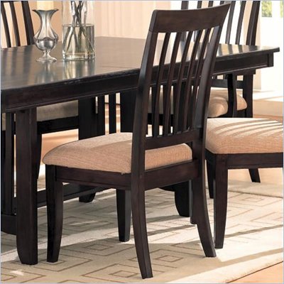 Coaster Monaco Dining Side Chair with Fabric Seat in Rich Dark Cappuccino