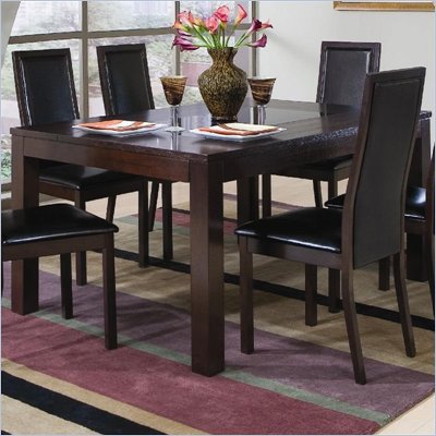 Coaster Morningside Rectangle Cappuccino Dining Table with Glass Inset