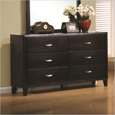 Coaster Nacey 6 Double Drawer Dresser in Brown Black Stain