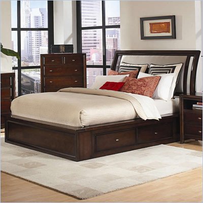 Coaster Nadine Upholstered Captain's Bed in Warm Brown Finish