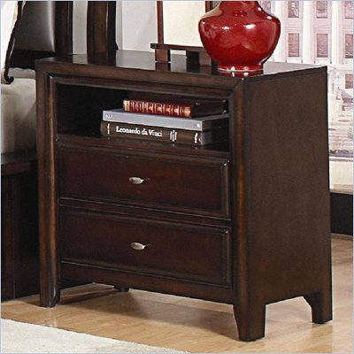 Coaster Nadine 2 Drawer Nightstand in Warm Brown Finish