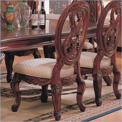 Coaster Nottingham Carved Side Chair with Cabriole Legs in Rich Brown