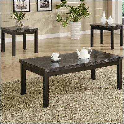 Coaster 3 Piece Occasional Table Sets Coffee and End Table Set in Black