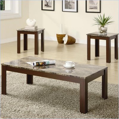 Coaster 3 Piece Occasional Table Sets  Cocktail and End Table Set in Brown