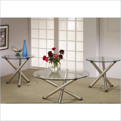 Coaster 3 Piece Occasional Table Sets Glass Coffee and End Table Set