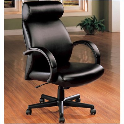Coaster Office Chairs Faux Leather Executive Chair in Black