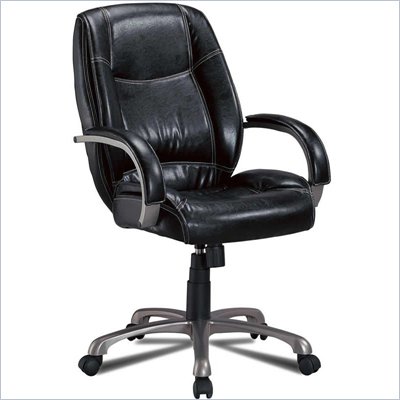 Coaster Office Chairs Faux Leather Office Task Chair in Black