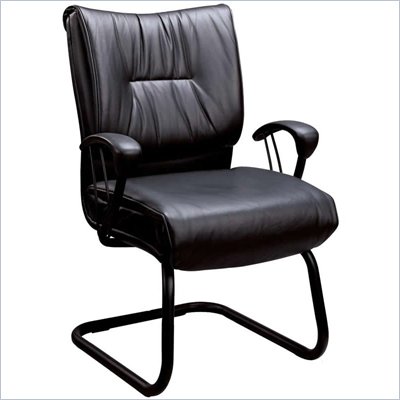 Coaster Office Chairs Casual Faux Leather Office Side Chair in Black