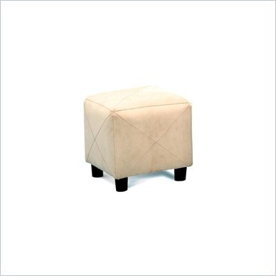 Coaster Contemporary Microfiber Cube Ottoman in Taupe 