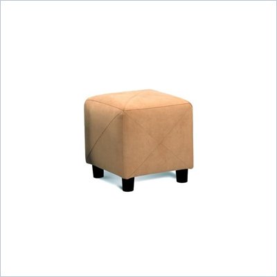 Coaster Contemporary Microfiber Cube Ottoman in Tan