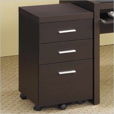 Coaster Papineau Mobile File Cabinet with 3 Drawers in Dark Cappuccino