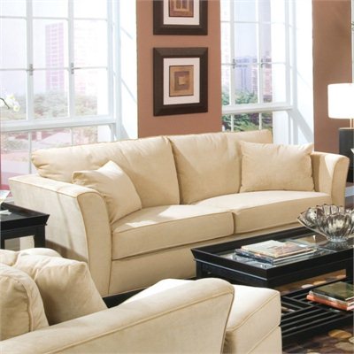 Coaster Park Place Contemporary Sofa with Flair Tapered Arms and Accent Pillows