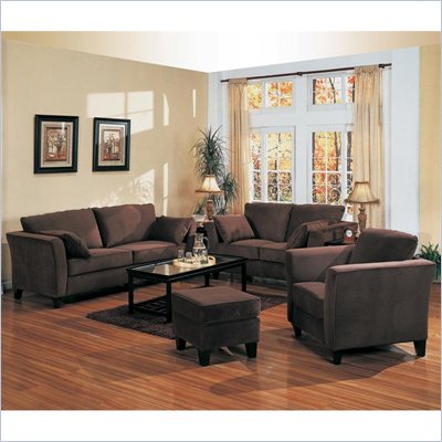 Coaster Park Place Contemporary Love Seat with Flair Tapered Arms and Accent Pillows