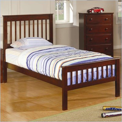 Coaster Parker Twin Slat Bed in Deep Dark Cappuccino Finish
