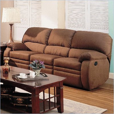 Coaster Paulina Reclining Sofa in Chocolate Padded Microfiber