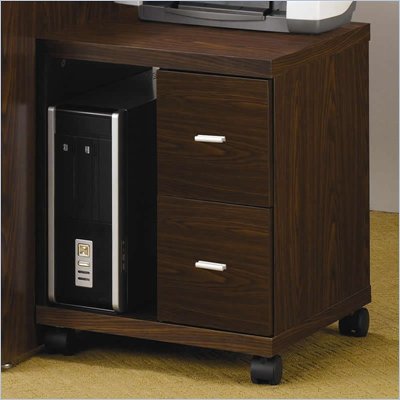 Coaster Peel 2 Drawer Computer Stand in Brown