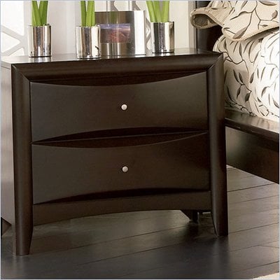 Coaster Phoenix Two Drawer Nightstand in Rich Cappuccino Finish