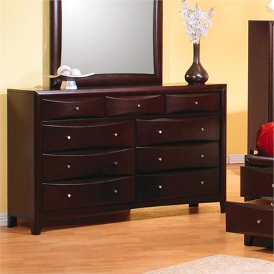 Coaster Phoenix Dresser in Rich Cappuccino Finish
