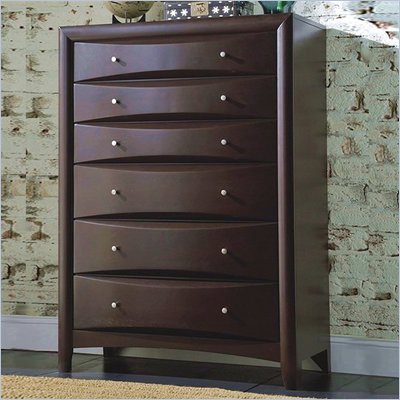 Coaster  Six Drawer Chest in Rich Cappuccino Finish