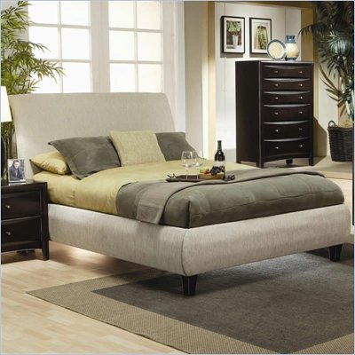 Coaster Phoenix Upholstered Bed in Tan