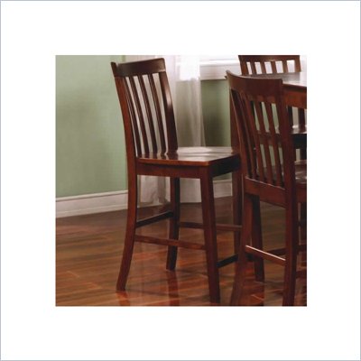 Coaster Pines Counter Height Slat Back Chair in Walnut