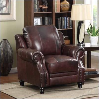 Coaster Furniture Tri-tone Brown Top Grain Leather Recliner Chair