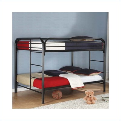 Coaster Rustic Black Metal Full over Full Bunk Bed