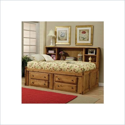 Coaster Rustic Twin Bookcase Storage Bed in Pine Finish