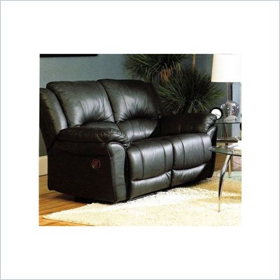 Coaster Promenade Black Leather-Match Vinyl Reclining Loveseat