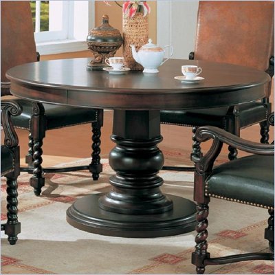 Coaster Riverside 54" Round Semi-Formal Dining Table in Dark Wood Finish