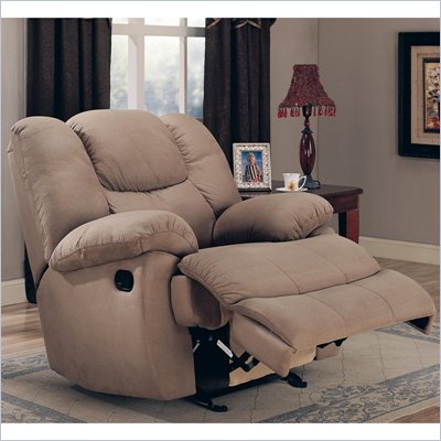 Coaster Palo Padded Microfiber Rocker Recliner in Mocha