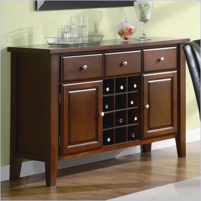 Coaster Rodeo Server with Wine Rack in Romantic Cherry Finish