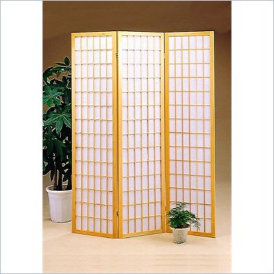 Coaster Three Panel Screen Room Divider in Natural