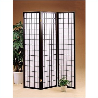 Coaster Three Panel Screen Room Divider in Black