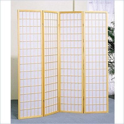 Coaster Four Panel Screen Room Divider in Natural