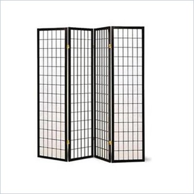 Coaster Four Panel Screen Room Divider in Black