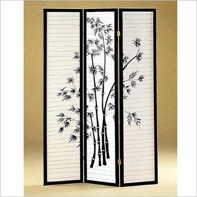Coaster Three Panel Screen Room Divider - Bamboo Print
