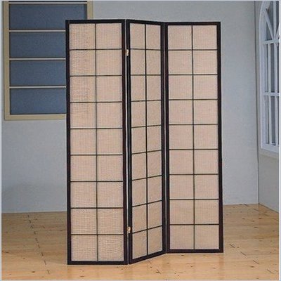 Coaster Three Panel Screen Room Divider in Black