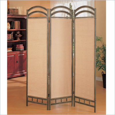Coaster Three Panel Screen Room Divider in Antique Gold