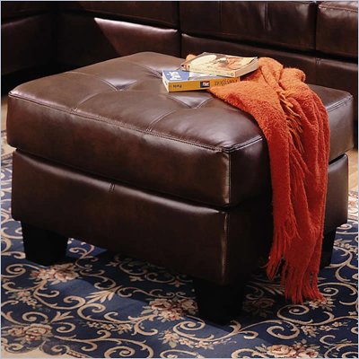 Coaster Samuel Contemporary Ottoman in Chocolate Bonded Leather