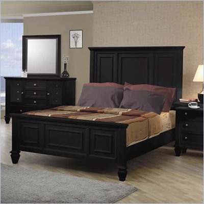 Coaster Sandy Beach Classic Panel Bed in Black Finish