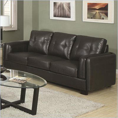 Coaster Sawyer Contemporary Double Arm Sofa in Charcoal