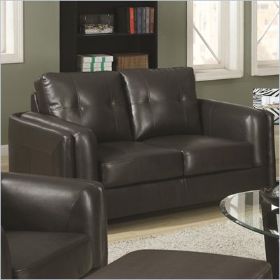 Coaster Sawyer Contemporary Loveseat with Tufted Cushions in Charcoal