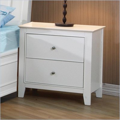 Coaster Selena 2 Drawer Nightstand in White Finish