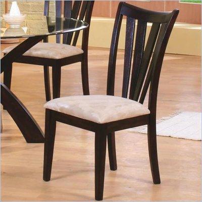 Coaster Shoemaker Contemporary Vertical Slat Side Chair with Fabric Seat