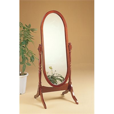 Coaster Oval Cheval Mirror in Cherry