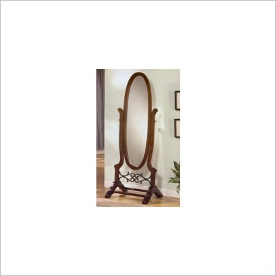 Coaster Oval Cheval Mirror in Dark Cherry