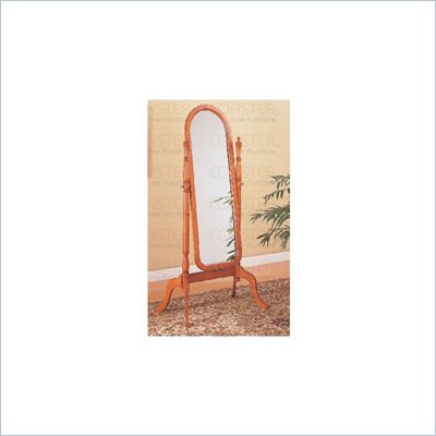 Coaster Traditional Oval Cheval Mirror in Oak