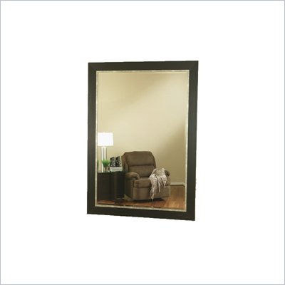 Coaster Contemporary Wide Rectangular Black and Silver Mirror